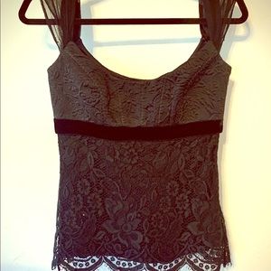 Elie Tahari Silk Lace Empire Waist blouse